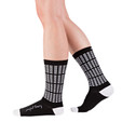 Perfect Timing modern, graphic, black and white socks by Posie Turner. Socks with inspiring words.