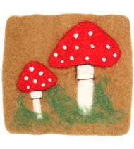 Double Mushroom Felted Trivet 
