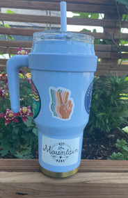Hip Mountain Mama Peace Sign Sticker (Water Bottle Size)