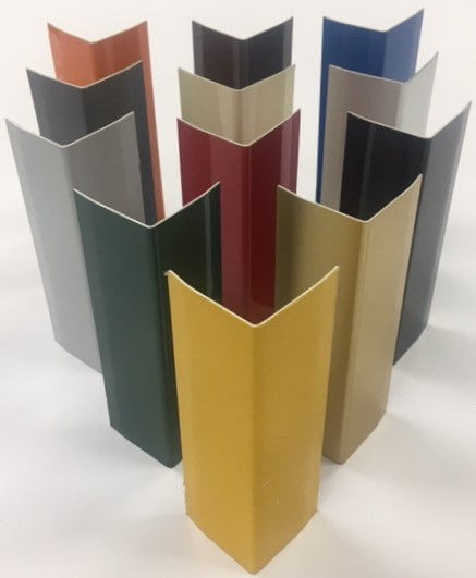 CAP Decorative Architectural Aluminum Corner Guards are made Anodized or pre-painted coil
coated aluminum. Each Corner Guard is processed from the highest quality aluminum coil, mill direct, on one of CAP’s computerized bending lines. Sheared, deburred, and
formed.