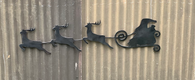 3 reindeer Santa sleigh