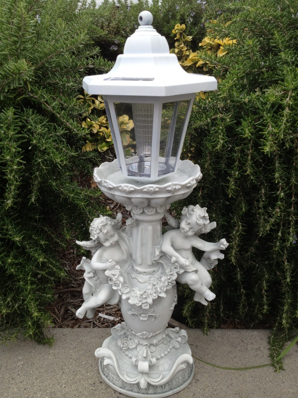 Outdoor Garden Decor Solar Fairy Angel/Cherub Statue Sculpture Light LED 