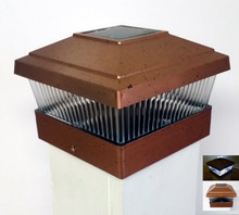 Copper 5 X 5 PVC Vinyl Fence Post Cap Solar Light LED