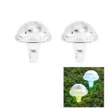 2-Pk Outdoor Garden Solar Mushroom Landscape Light Color Changing