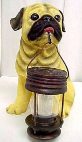 Outdoor Garden Decor Dog w/ Lantern Landscape Solar Light