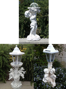 Outdoor Garden Decor Angel Cherub/Boy Sculpture Solar Light