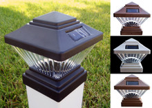 Solar 4 x 4 Square LED PVC Vinyl Fence Post Cap Light