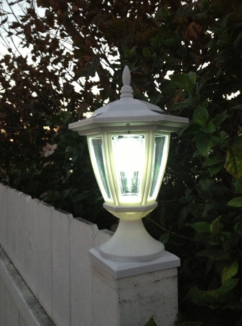 2-Pk Premium Solar Hexagon Light w/ Wall Mount or Fence Post Cap Base (4",  5" & 6") [New model] - Products 4 Less