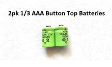 2Pk Rechargeable 1/3 AAA 100 mAh 1.2V Ni-MH Button Top Odd Size Batteries