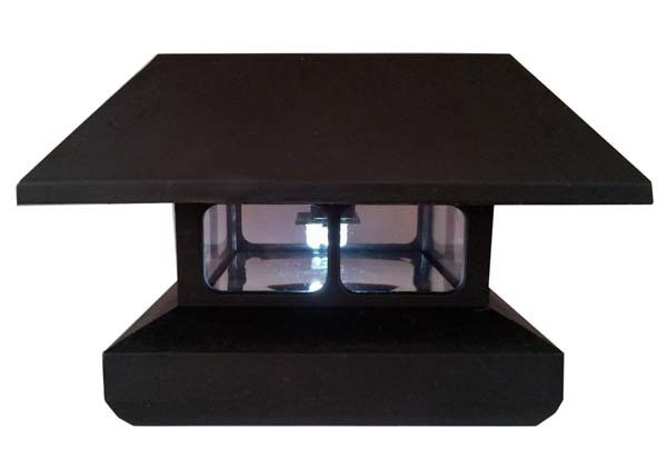 2-Pack Black x Fence Post Cap Solar Lights LEDs Products Less