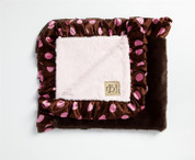 Brown Lux Satin Trim Blanket 30x36