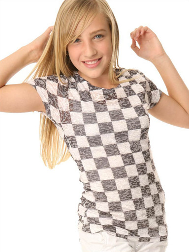 Checkered Short-Sleeved Tween Burnout