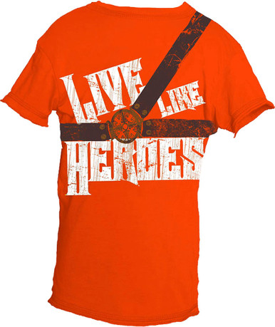 Live Like Heroes Orange Short-Sleeved Warrior Poet Tee (Front)