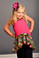 Hot Pink Cheetah Floral Two Piece Outfit
