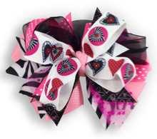 Patchwork Peace Heart Bow