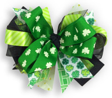 Patchwork Shamrock Bow