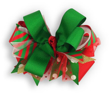 Red & Green Christmas Bow