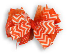 Orange Chevron Bow