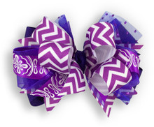 Purple Chevron Bow