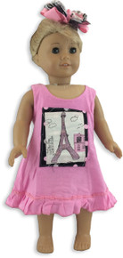 Eiffel Tower Squares Doll Dress