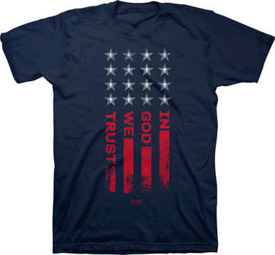 In God We Trust Flag Patriotic Christian T-Shirt from Kerusso