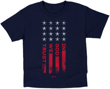 Kids In God We Trust Flag T-Shirt by Kerusso