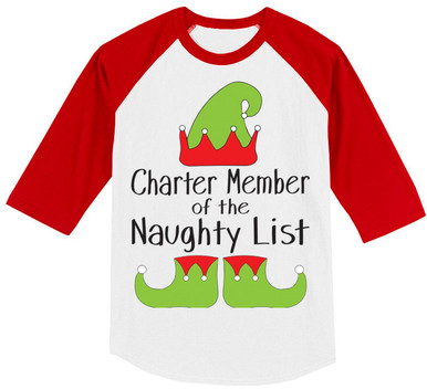Boys Charter Member of the Naughty List Raglan