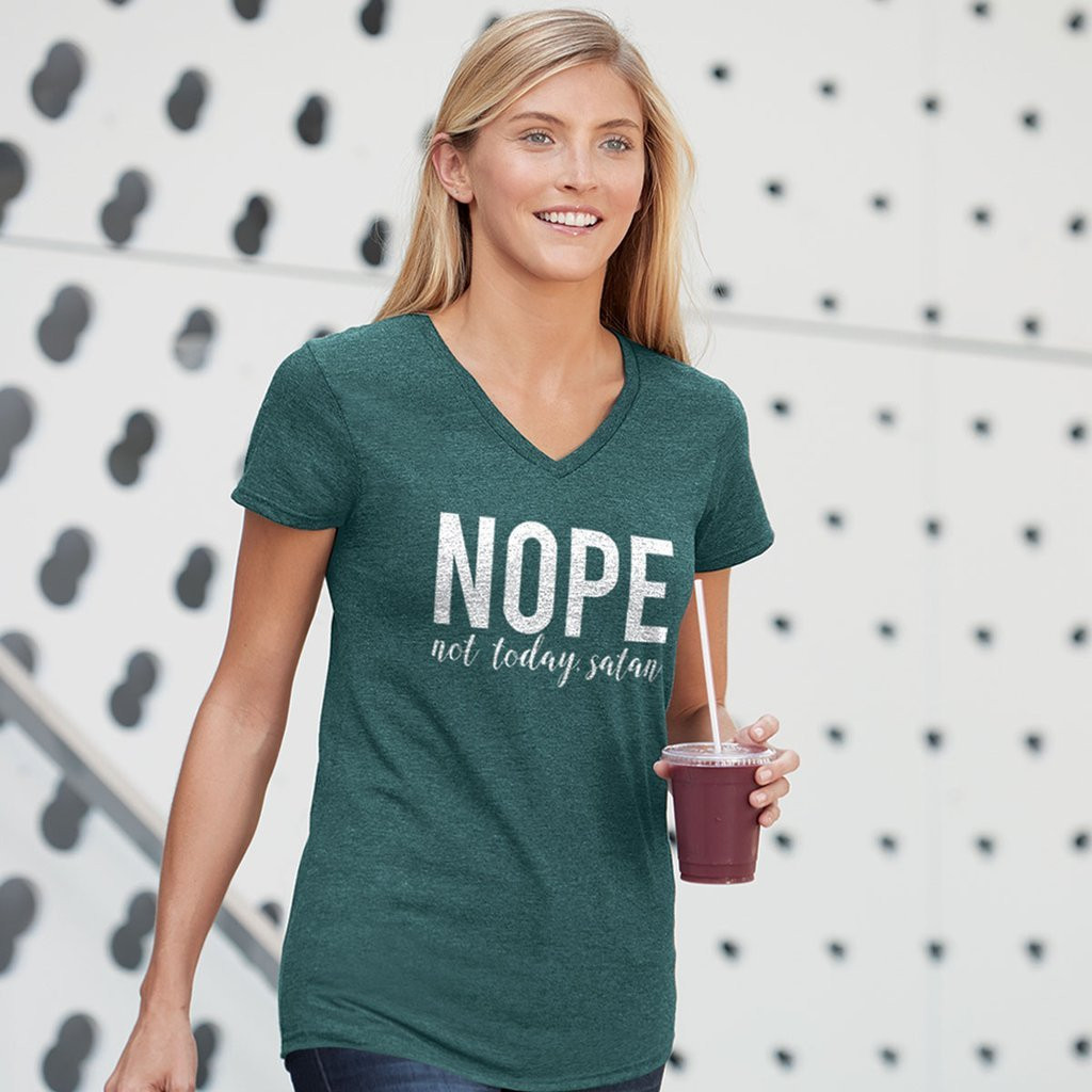 Nope Not Today Satan | Grace & Truth Women's Christian Tees | Hip Together