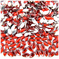 Rhinestones, Flatback, Eye, 4x8mm, 288-pc, Ruby Red