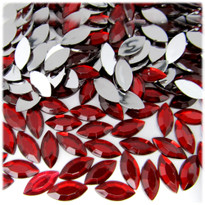 Rhinestones, Flatback, Eye, 7x15mm, 144-pc, Devil Red Wine