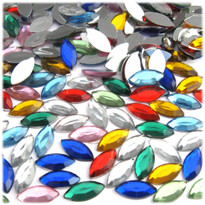 Rhinestones, Flatback, Eye, 7x15mm, 144-pc, Mixed Colors