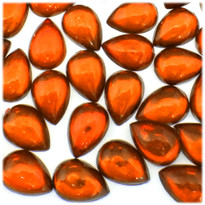 Rhinestones, Flatback, Teardrop, 13x18mm, 72-pc, Orange