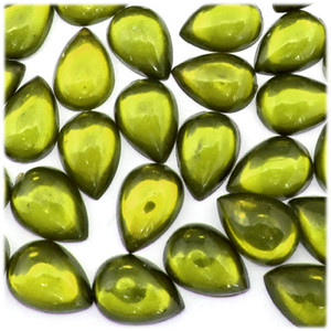 Rhinestones, Flatback, Teardrop, 13x18mm, 1,000-pc, Olive Green