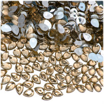 Rhinestones, Flatback, Teardrop, 4x6mm, 1,000-pc, Champagne Yellow