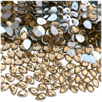 Rhinestones, Flatback, Teardrop, 5x8mm, 144-pc, Champagne Yellow