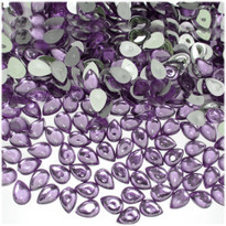 Rhinestones, Flatback, Teardrop, 5x8mm, 144-pc, Lavender