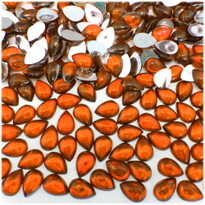 Rhinestones, Flatback, Teardrop, 5x8mm, 144-pc, Orange