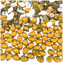 Rhinestones, Flatback, Teardrop, 5x8mm, 1,000-pc, Golden Yellow