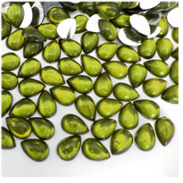 Rhinestones, Flatback, Teardrop, 6x10mm, 1,000-pc, Olive Green