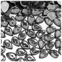 Rhinestones, Flatback, Teardrop, 8x13mm, 144-pc, Charcoal Gray