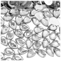 Rhinestones, Flatback, Teardrop, 8x13mm, 144-pc, Clear