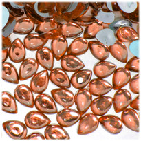 Rhinestones, Flatback, Teardrop, 8x13mm, 144-pc, Light Orange