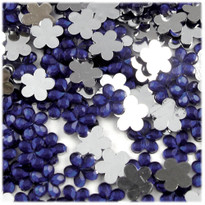 Rhinestones, Flatback, Flower, 15mm, 144-pc, Jet Blue Jeans Navy