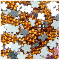 Rhinestones, Flatback, Flower, 15mm, 144-pc, Orange