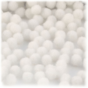 Acrylic Pom Pom, 12mm, 100-pc, White