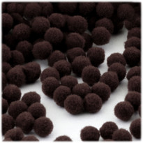 Acrylic Pom Pom, 12mm, 500-pc, Dark Brown