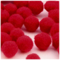 Acrylic Pom Pom, 25mm, 500-pc, Red