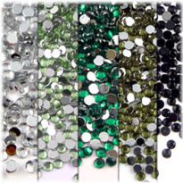 5-Pack Set (5X - 144-Piece), 5mm Rhinestones, Green Tones