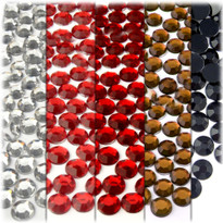 5-Pack Set (5X - 144-Piece), 8mm Rhinestones, Red Tones