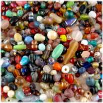 Glass Beads, Assorted, 6-12mm, 1oz=28g, The Crafts Outlet, Mixed